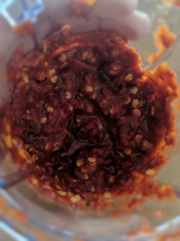 Showcasing chili paste made with SpiceFix Kashmiri whole chilies 