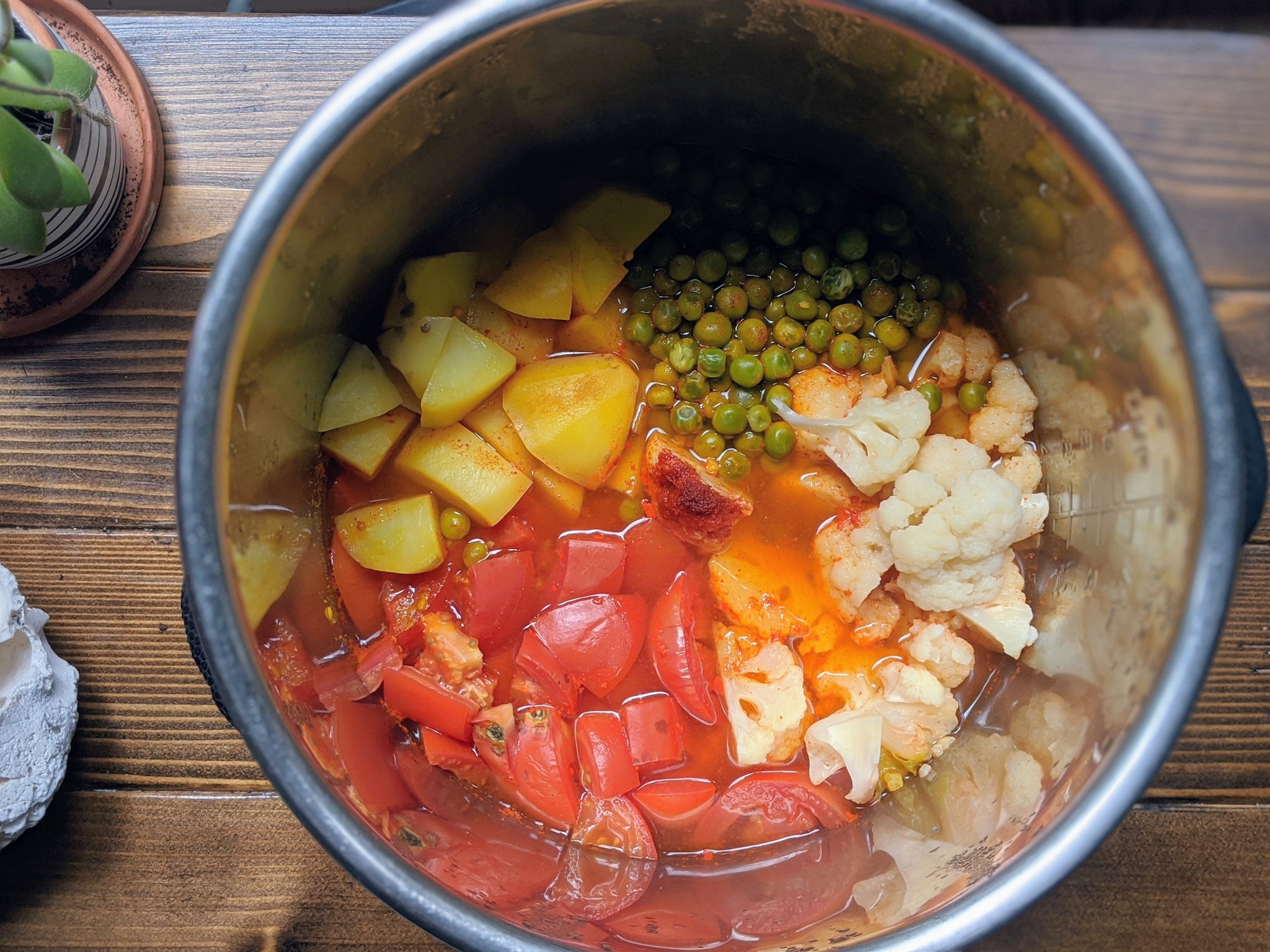 Vegetables steamed in the Instant Pot for 10 mins 