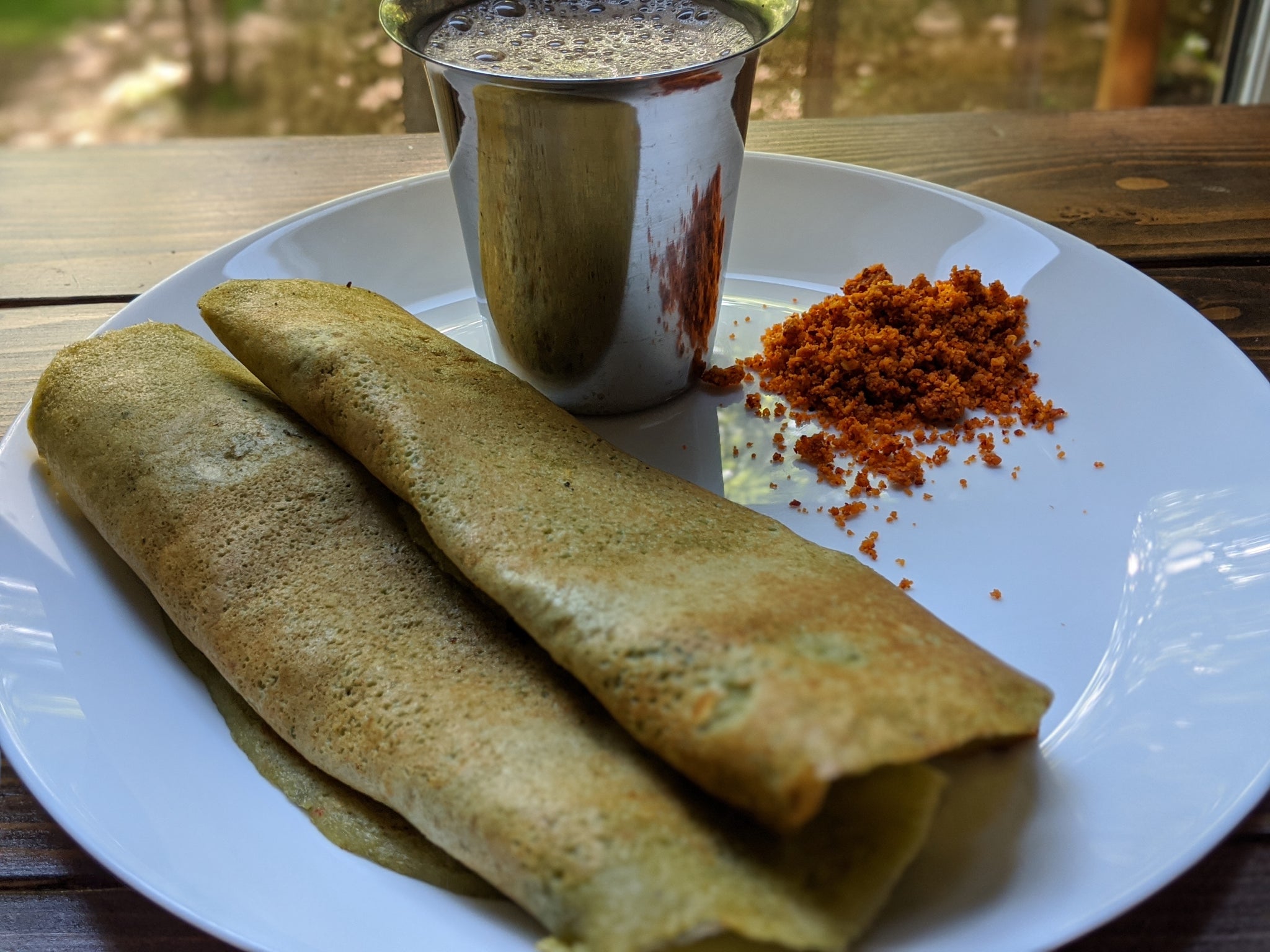 Delicious Savory pancakes made with SpiceFix Moringa Powder ready to eat! 