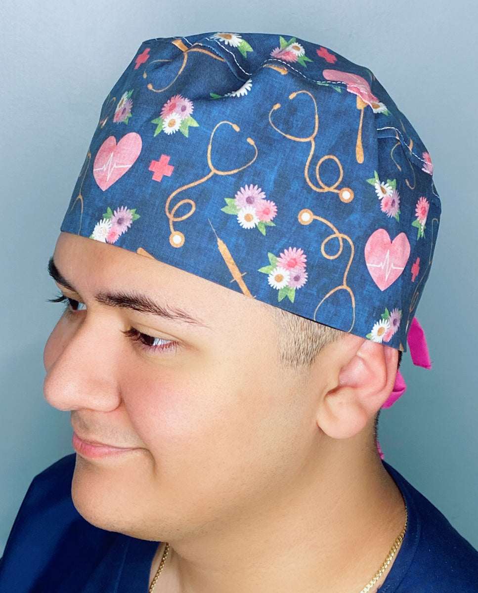 Calling All Nurses Floral Unisex Medical Theme Scrub Cap â USC Creations