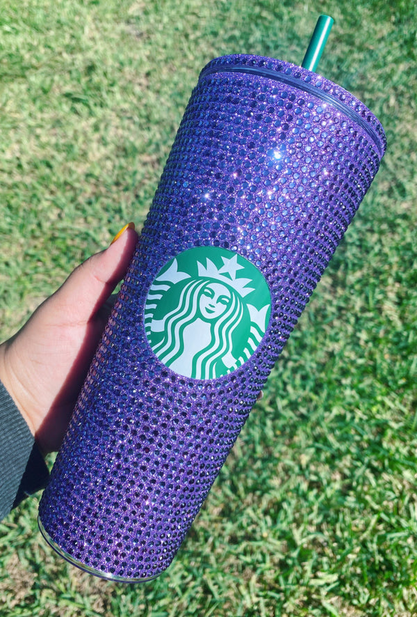 Purple Amethyst AB Rhinestone Starbucks 24 Oz Reusable Cold Cup, Starbucks  Cup, Custom Cup, Starbucks, Rhinestone Starbucks Cup, 24oz Cup 