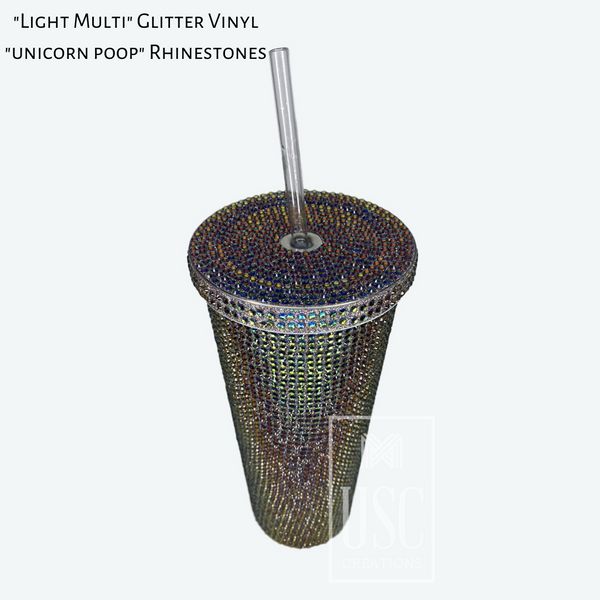 24oz Acrylic , rhinestone filled L.V. glitter Tumbler – SSxCustomCreations