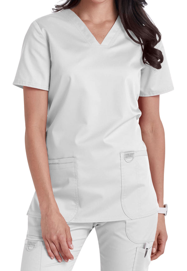  Cherokee Women Scrubs Top Workwear Revolution Tech Long Sleeve V-Neck  WW855AB, XXS, Royal: Clothing, Shoes & Jewelry