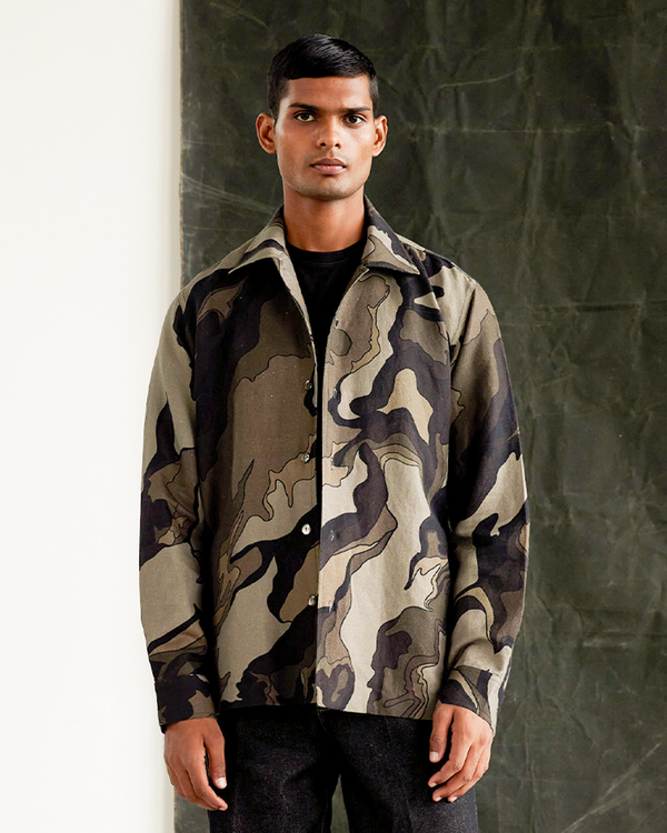 Molten Camo Print Shirt For Men - Top Designer Shirt For Men –