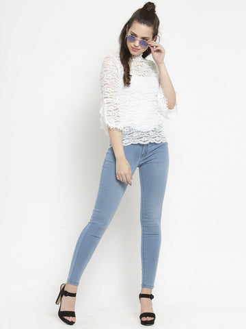 Women Skinny Fit Light Blue Jeans