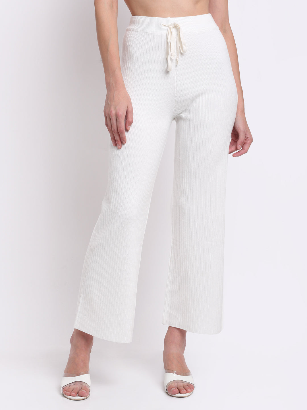 BCBGMAXAZRIA Woemns Vacation  Wide-Leg Cropped Pant Offwhite
