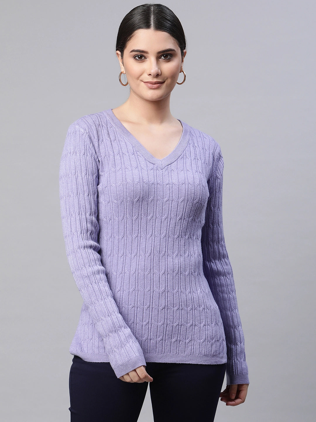 V-Neck Sweater Purple Women's Plus Size 1x 2x 3x – AphroditiesCurves