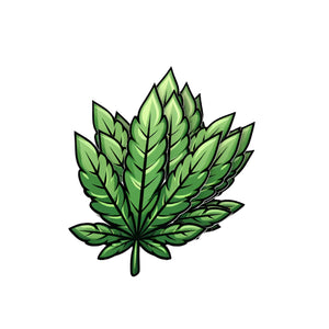 Illustrative Weed Leaf Sticker - 2" - Sunshine Daydream