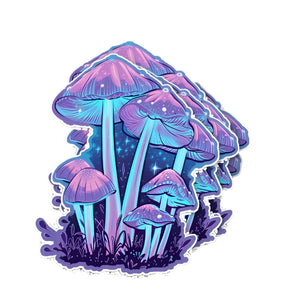 Trippy Purple Mushrooms Sticker - 2" - Sunshine Daydream