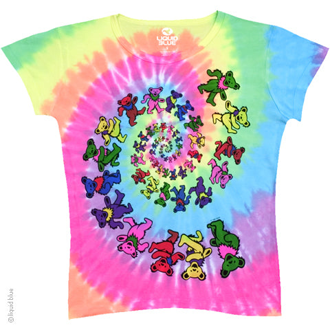 Grateful Dead - Spiral Bears Mens T Shirt, LG / White