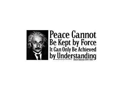 Integreren cement Grammatica Peace Cannot Be Kept By Force Albert Einstein Bumper Sticker