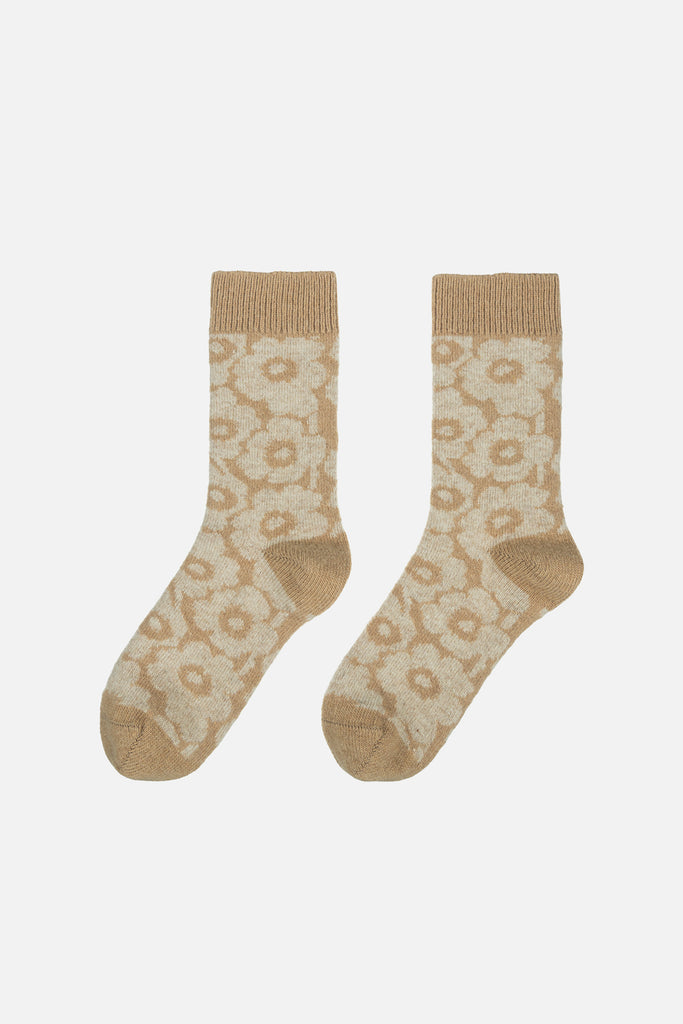 Marimekko Umina Beige Wool Socks