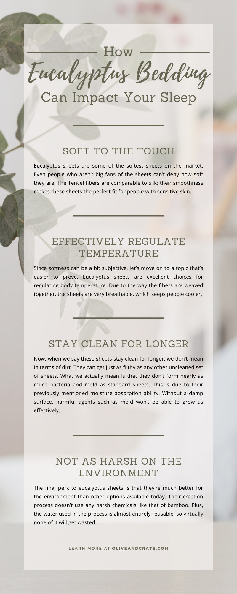 How Eucalyptus Bedding Can Impact Your Sleep - Olive and Crate