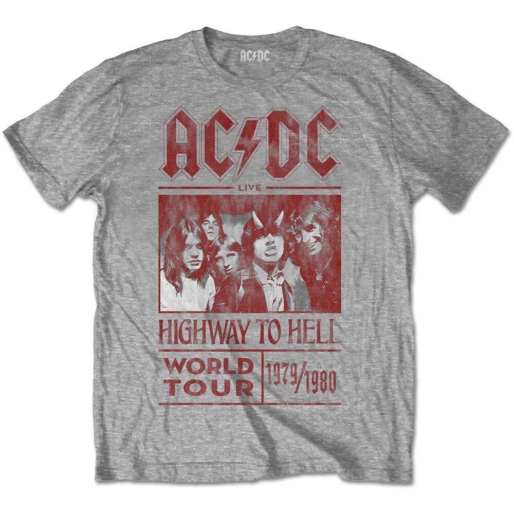AC/DC T-Shirt - Highway to Hell World 1979 - Grey Official Licensed - Worldwide Shipping | Jelly Frog