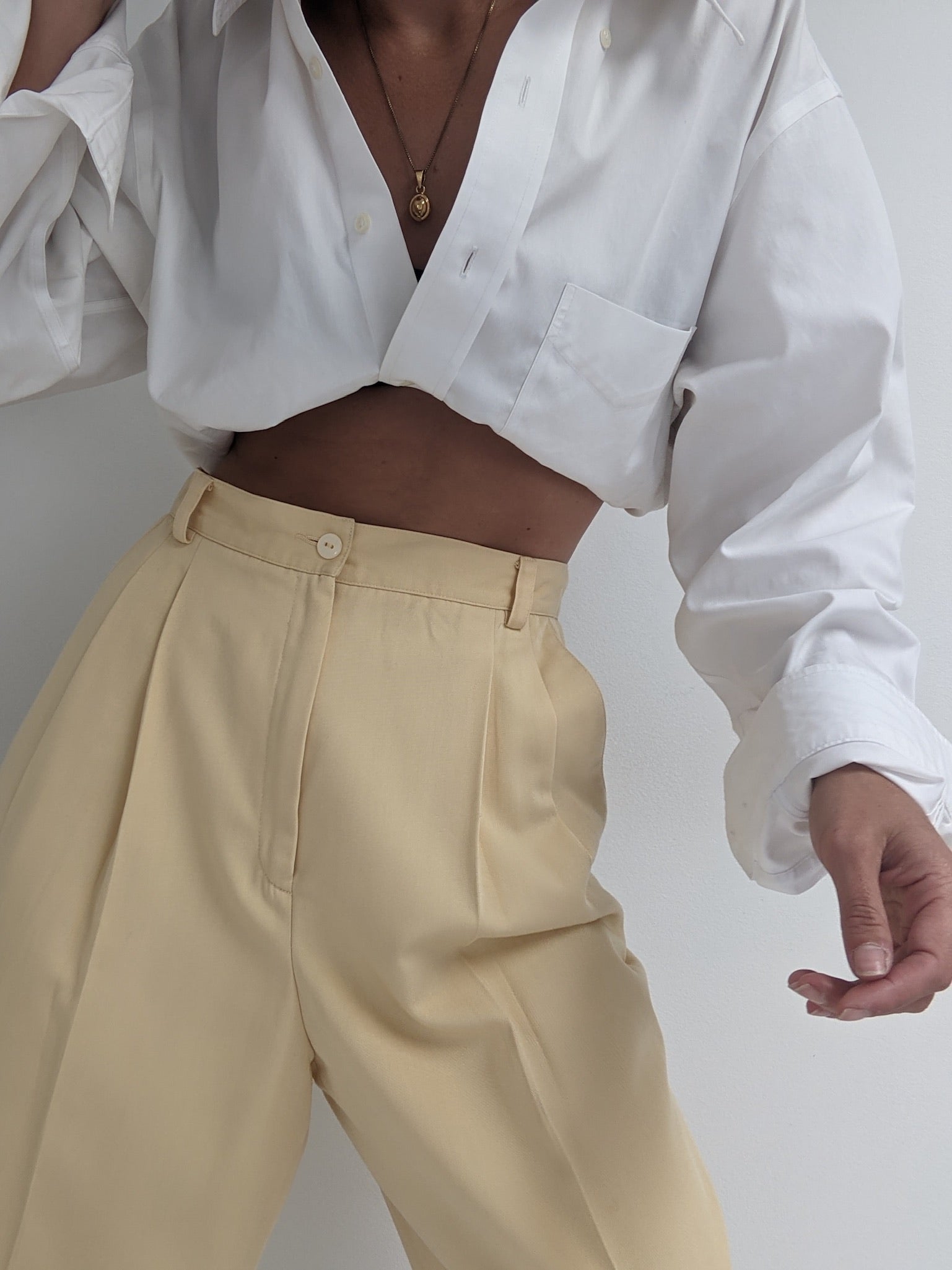 Vintage Butter High Waisted Trousers