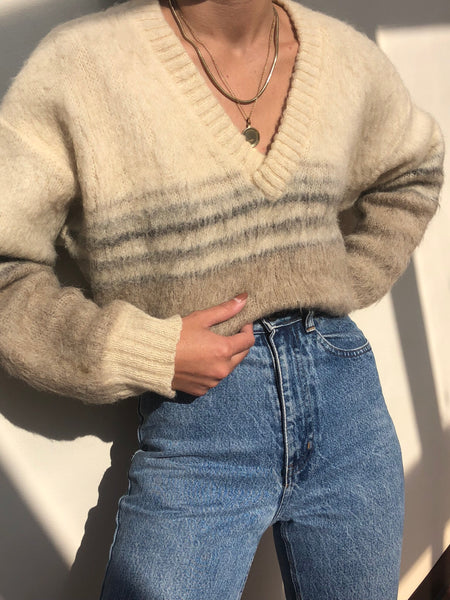 Vintage Mohair and Wool Striped Sweater