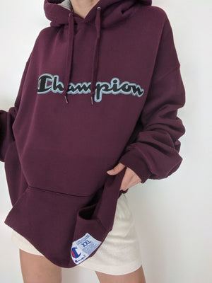 plum champion hoodie