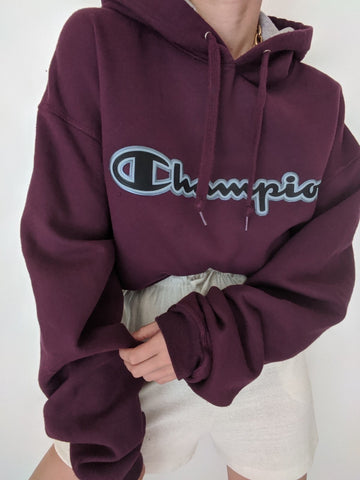 plum champion hoodie