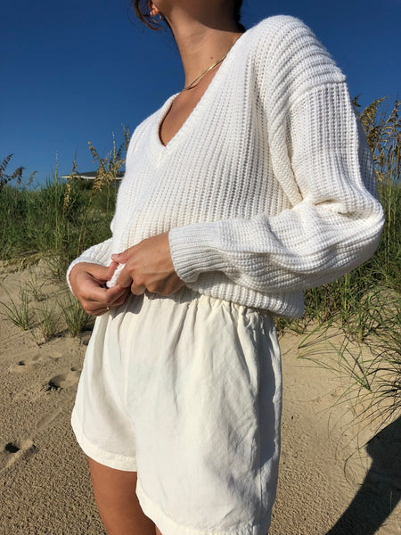 Vintage Ivory Ribbed Knit