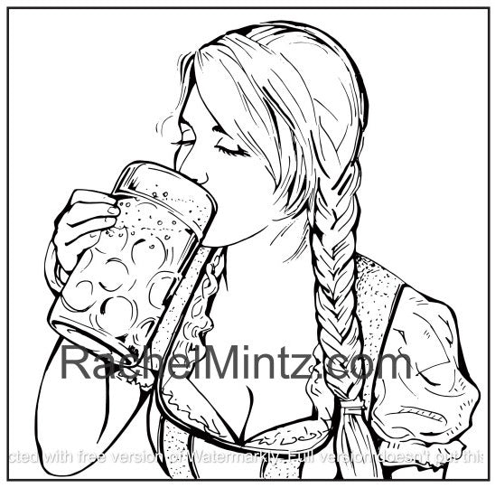 Beer Festival - Oktoberfest, PDF Coloring Book – Rachel Mintz Coloring