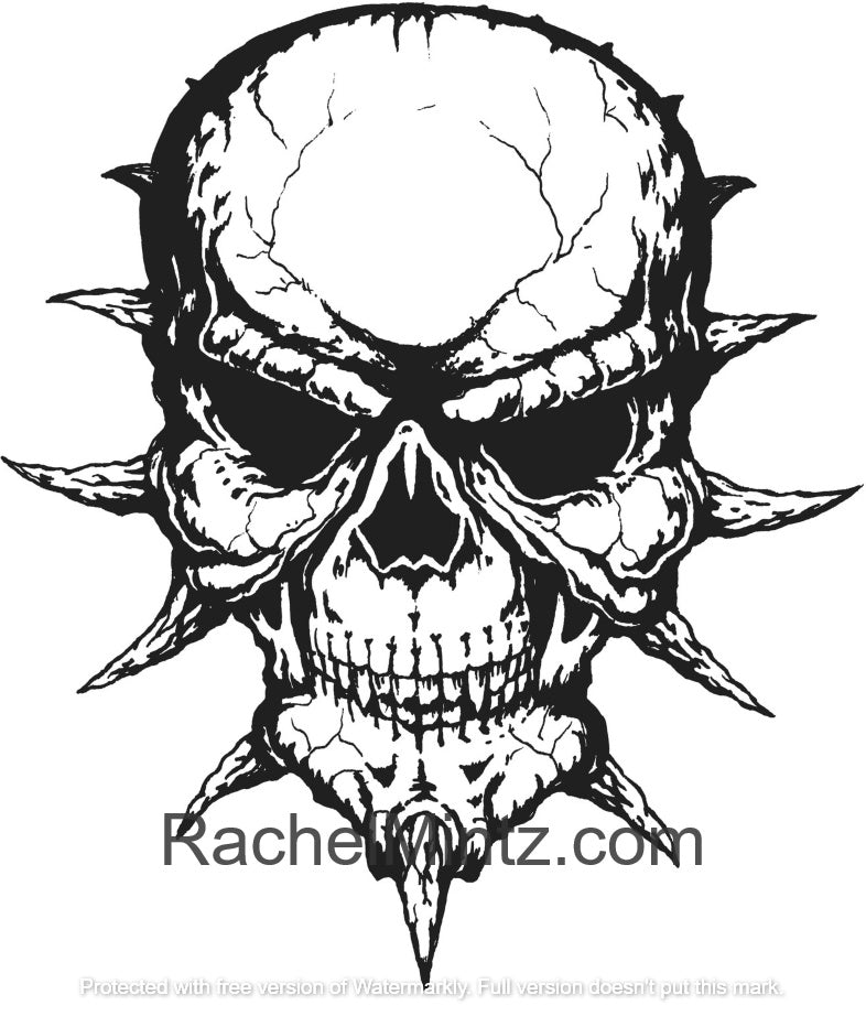 Dreadful Skulls - Horror, PDF Coloring Book - Skull Designs of Pirates ...