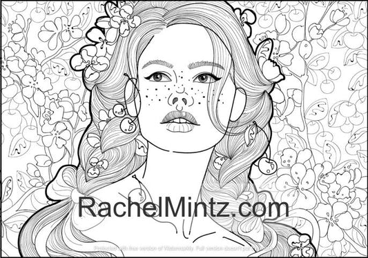Captivating Eyes - Beautiful Women Portraits - PDF Coloring Book