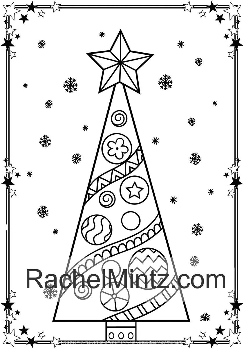 Download Large Print Christmas - Easy Adult Coloring Book For Seniors or Visual - Rachel Mintz Coloring Books