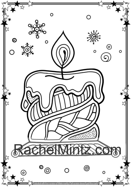 Download Large Print Christmas - Easy Adult Coloring Book For Seniors or Visual - Rachel Mintz Coloring Books
