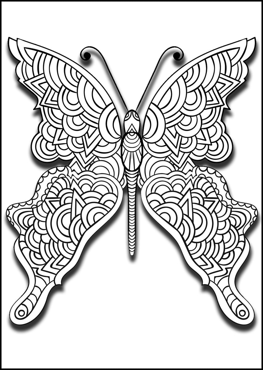 Large Print Butterflies - Beautiful Clear Bold Butterfly Lines and Pat