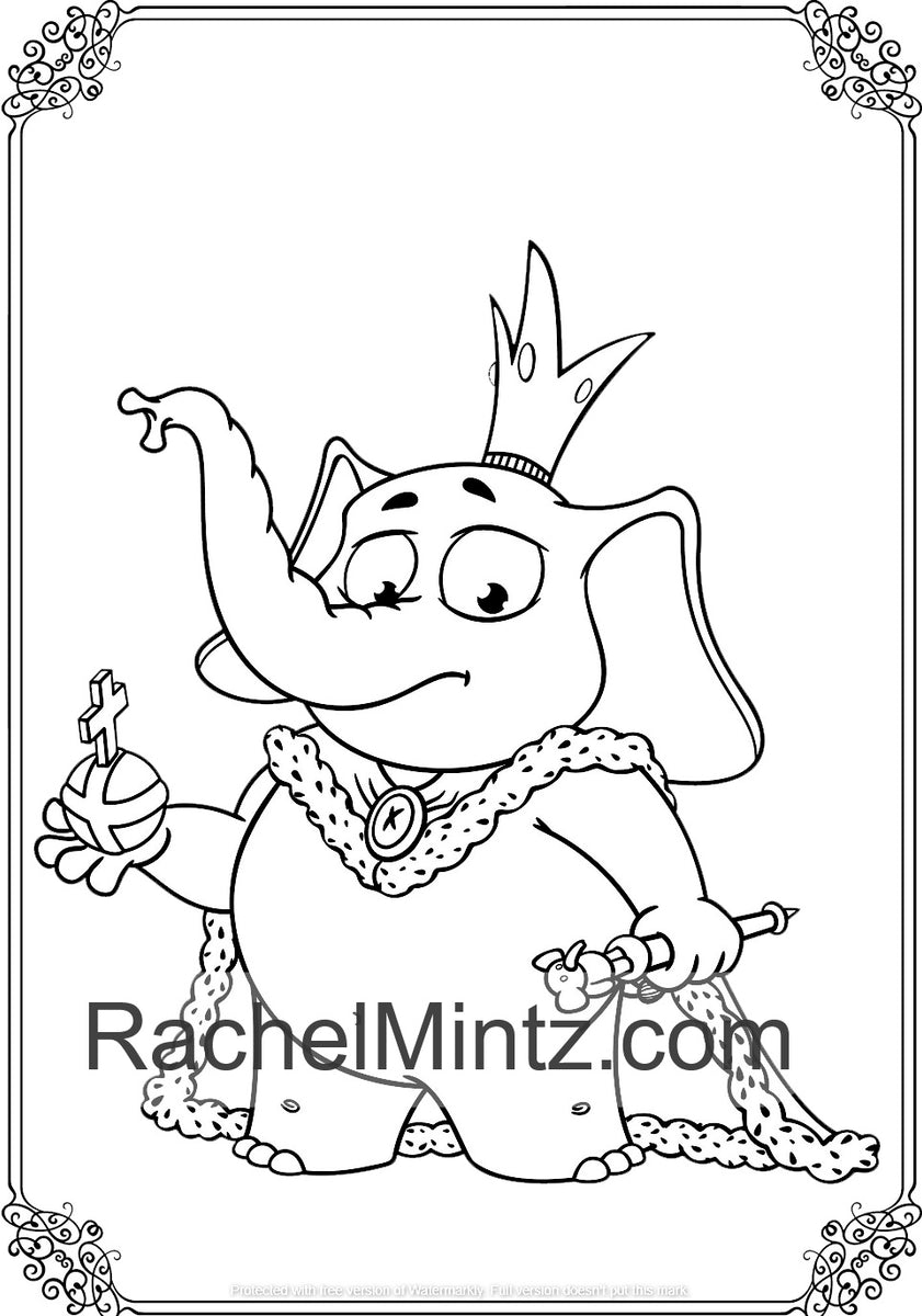 Download The Cute Elephant - Large Print Coloring Book, Clear Easy ...