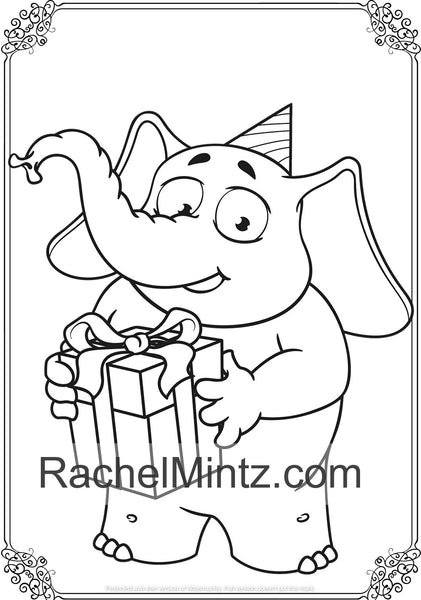 Download The Cute Elephant - Large Print Coloring Book, Clear Easy ...