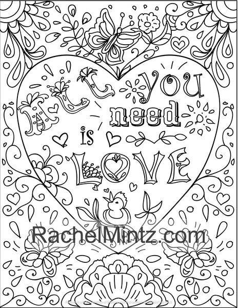 Happy Quotes - Motivational Coloring Book With Anti Stress Doodles To ...