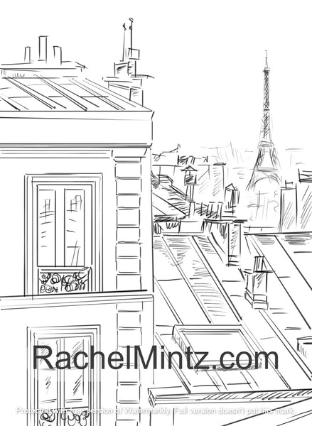 paris cafe coloring pages