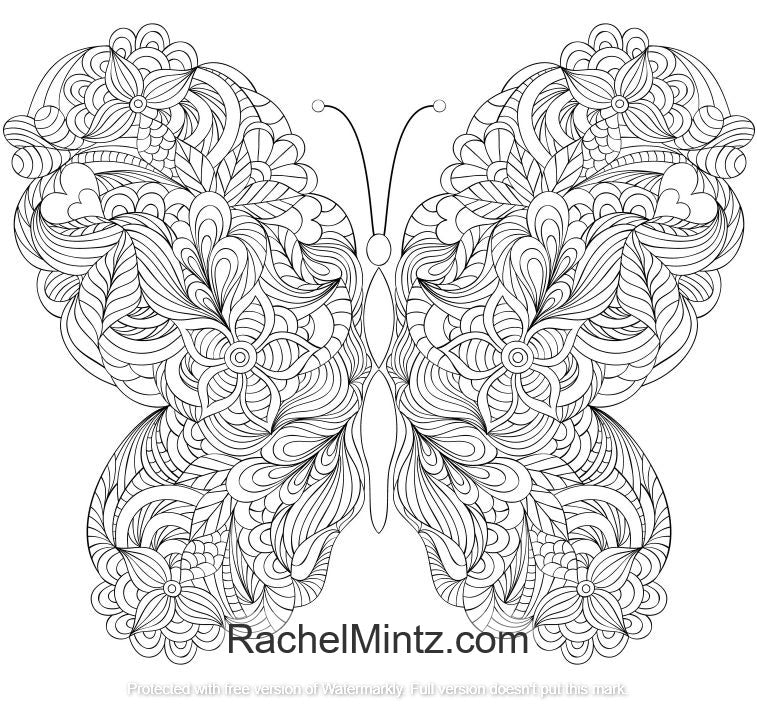 Download Rainbow Wings - Butterflies and Flowers Coloring (PDF Book ...