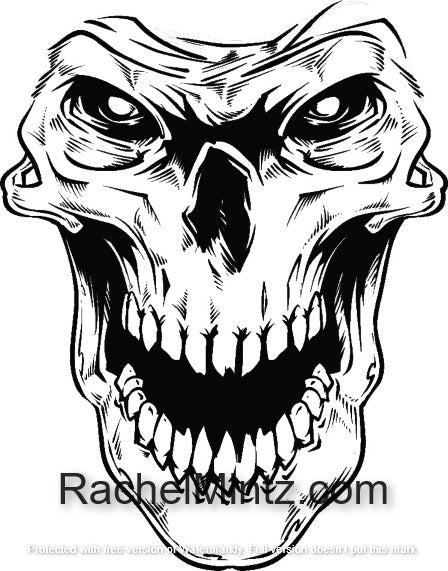 Download Screaming Skulls - Scary Gothic Tattoo Skulls, Gore Skull Designs - PD - Rachel Mintz Coloring Books