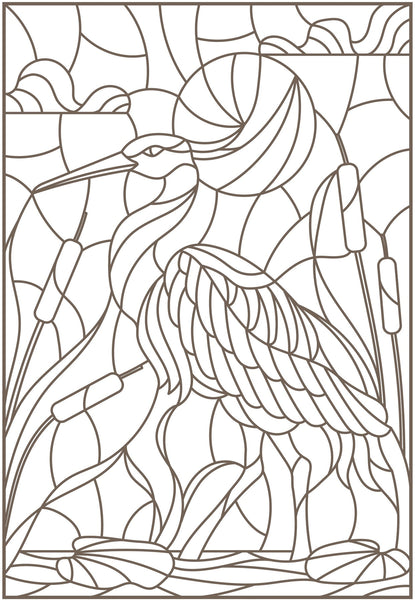 Birds Kingdom - Stained Glass Art Patterns of Beautiful Parrots, Peaco