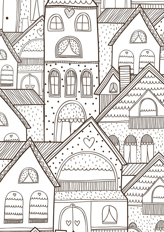 Buildings & Places Coloring Book - Creative Bee