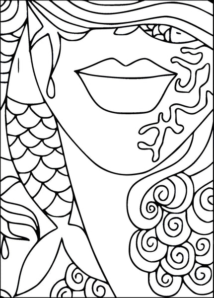 Download Visually Impaired Abstract Beauty Faces - Easy Coloring (PDF Book) For - Rachel Mintz Coloring Books