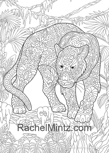 Download Wild Africa African Safari Animals Coloring Pdf Book 40 Pages Rachel Mintz Coloring Books