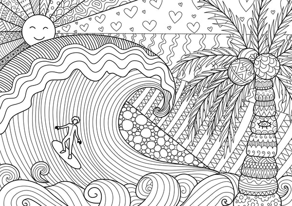 Download Freedom - Detailed Outdoors Doodle Landscapes, PDF Coloring Book - Rachel Mintz Coloring Books