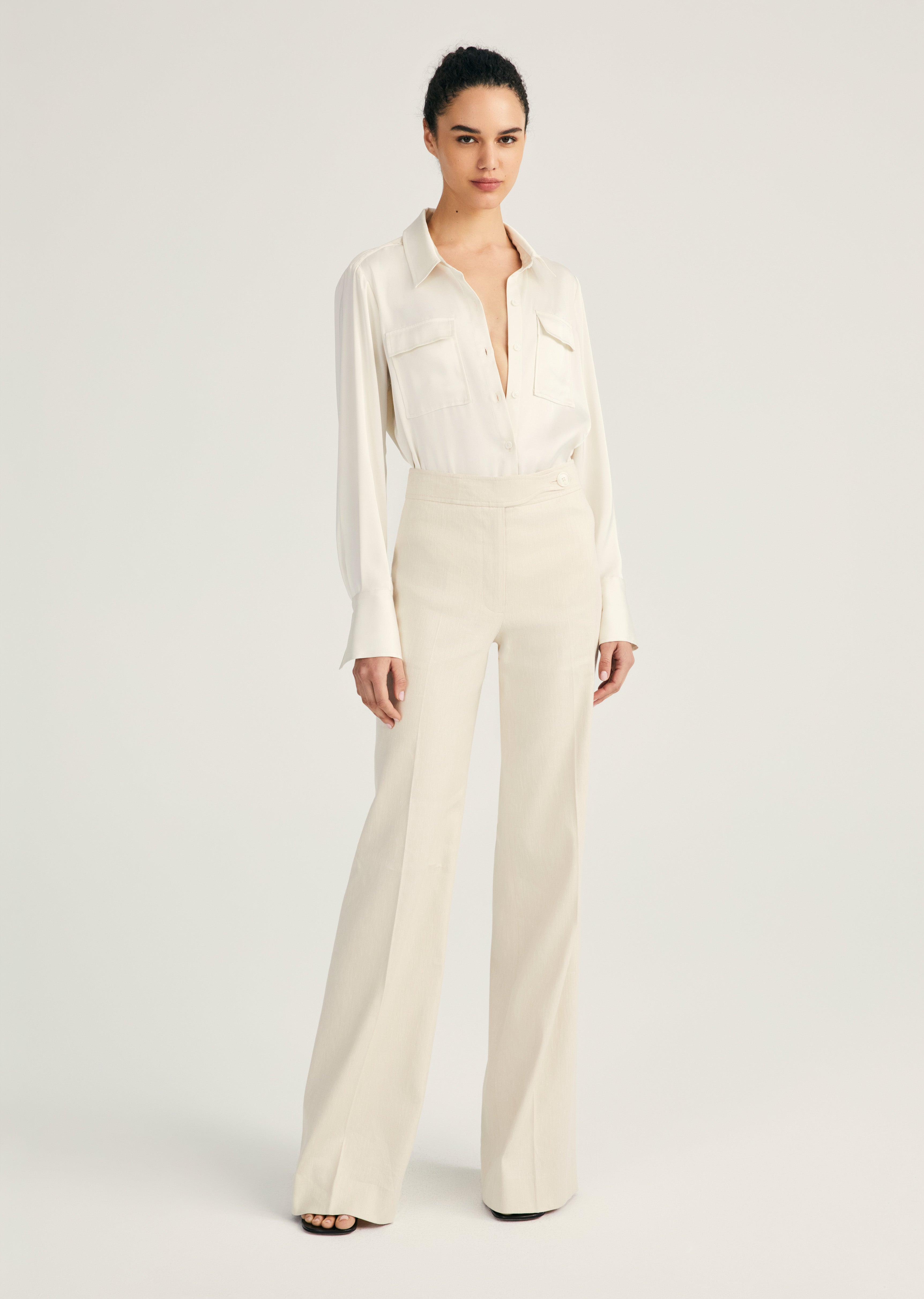 Derek Lam Owen Flare Leg Trouser In White