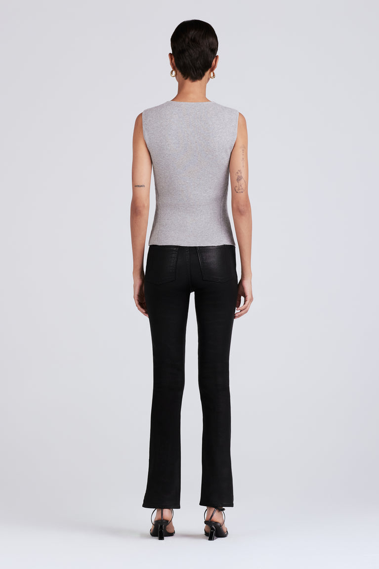 Light Grey Basic Marl Skinny Flared Pants