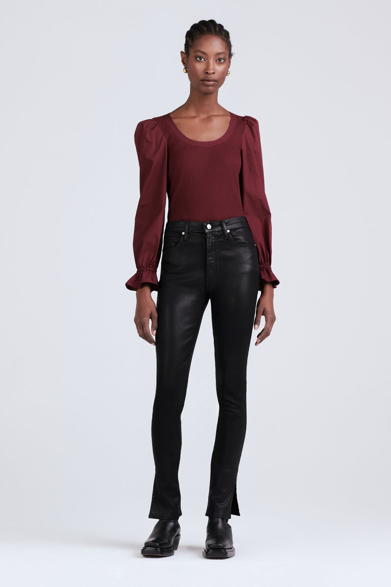 Buy Dark Wash Cropped Denim Jersey Leggings from Next Luxembourg