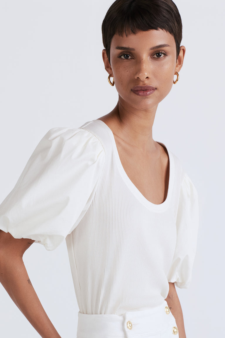 Willa Balloon Sleeve Scoop Neck Top | Derek Lam 10 Crosby