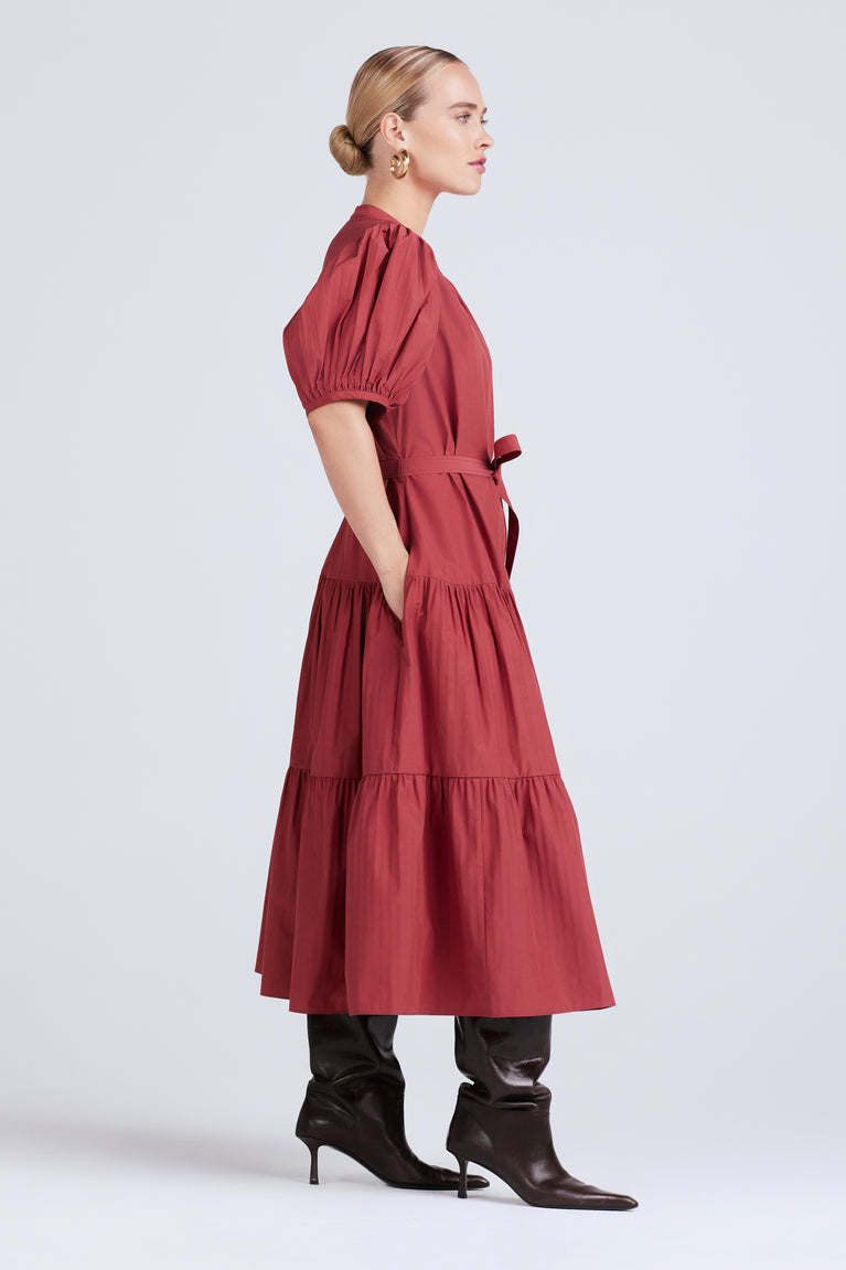 Alexandra Puff Sleeve Shirt Midi Dress | Derek Lam 10 Crosby