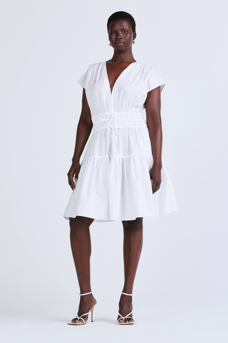 Tora V-Neck Dress - White