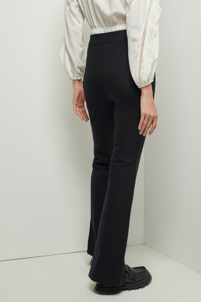 Lucia Front Slit Trousers - Black