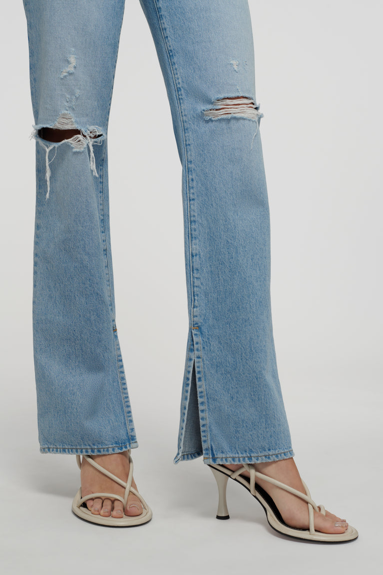 HIGH-RISE STRAIGHT-LEG PATCH-POCKET JEAN