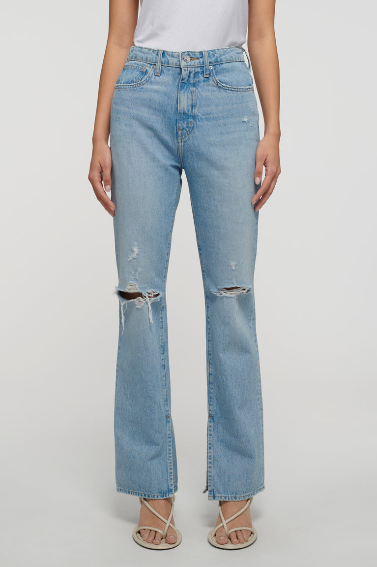 Frankie Ultra High Rise Straight Leg Jeans - Distressed Bowery