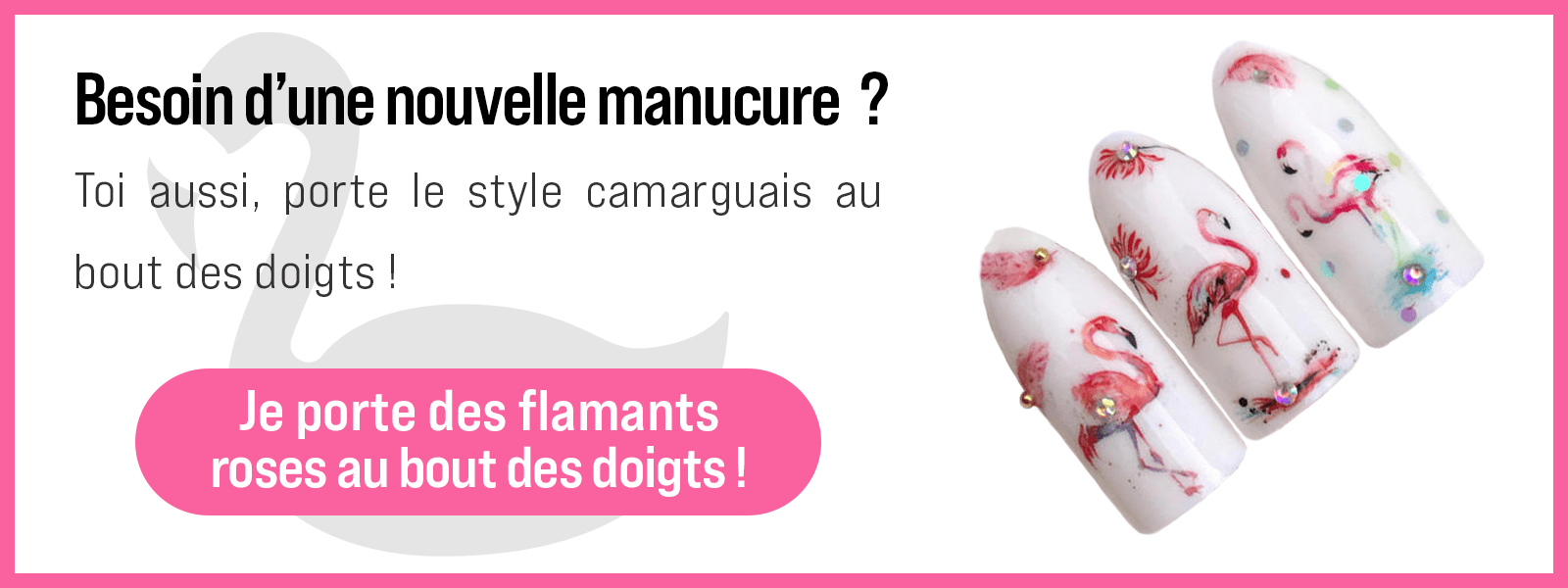 stickers ongle flamant rose